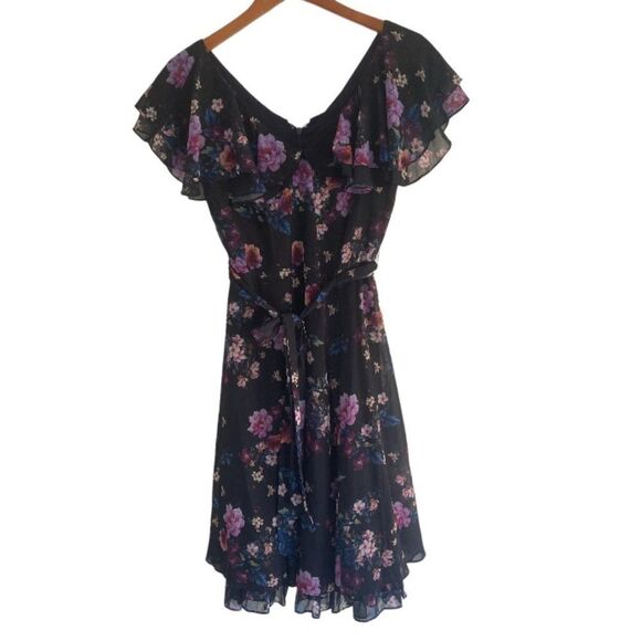 Tahari Arthur S. Levine chiffon floral dress size 4 - Picture 1 of 7